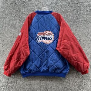 VTG LA Clippers Jacket 2X Reversible Unique Sports Generation Quilted Bomber NBA